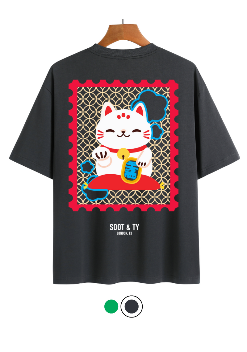 Soot and Ty Flying Cranes Print Relaxed Fit T-Shirt