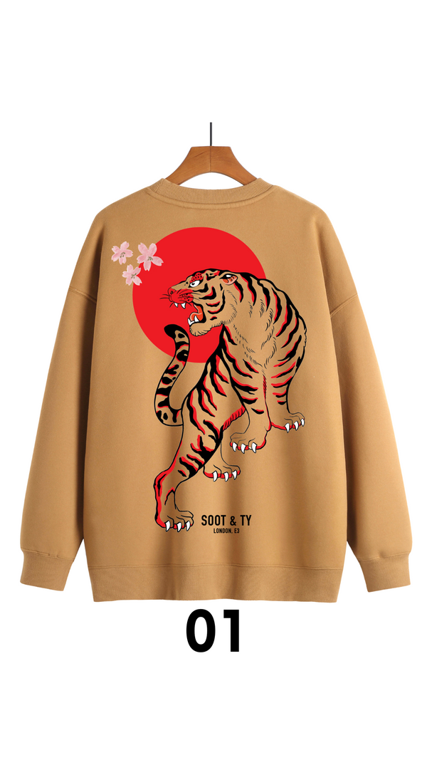 Soot and Ty Reflective Print Relaxed Fit Pastel Colour Sweatshirt