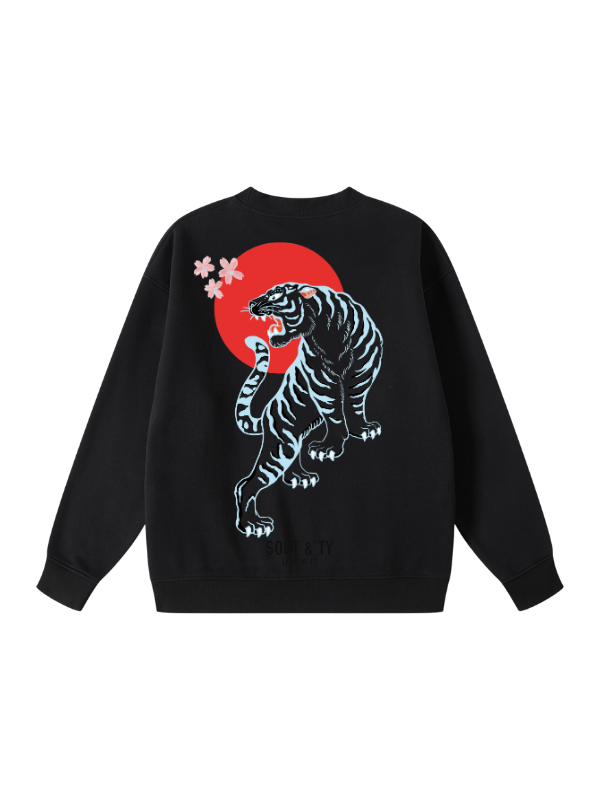 Blue Tiger Reflective Graphic Relaxed Fit Sweatshirt