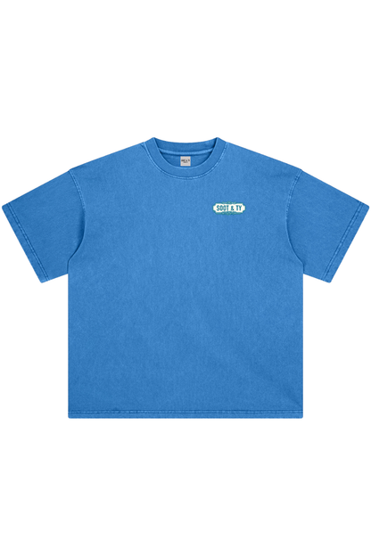 Stonewash Crane Waves Relaxed Fit T-Shirt