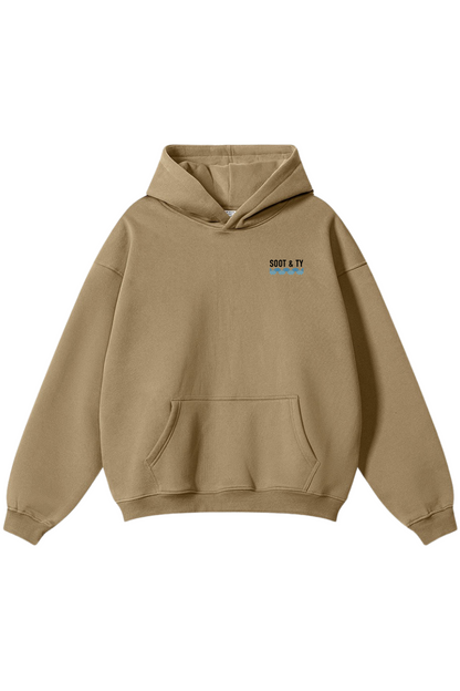 Soot and Ty Reflective Dancing Crane Print Relaxed Fit Hoodie