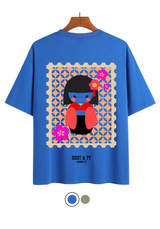 Soot and Ty Flying Cranes Print Relaxed Fit T-Shirt