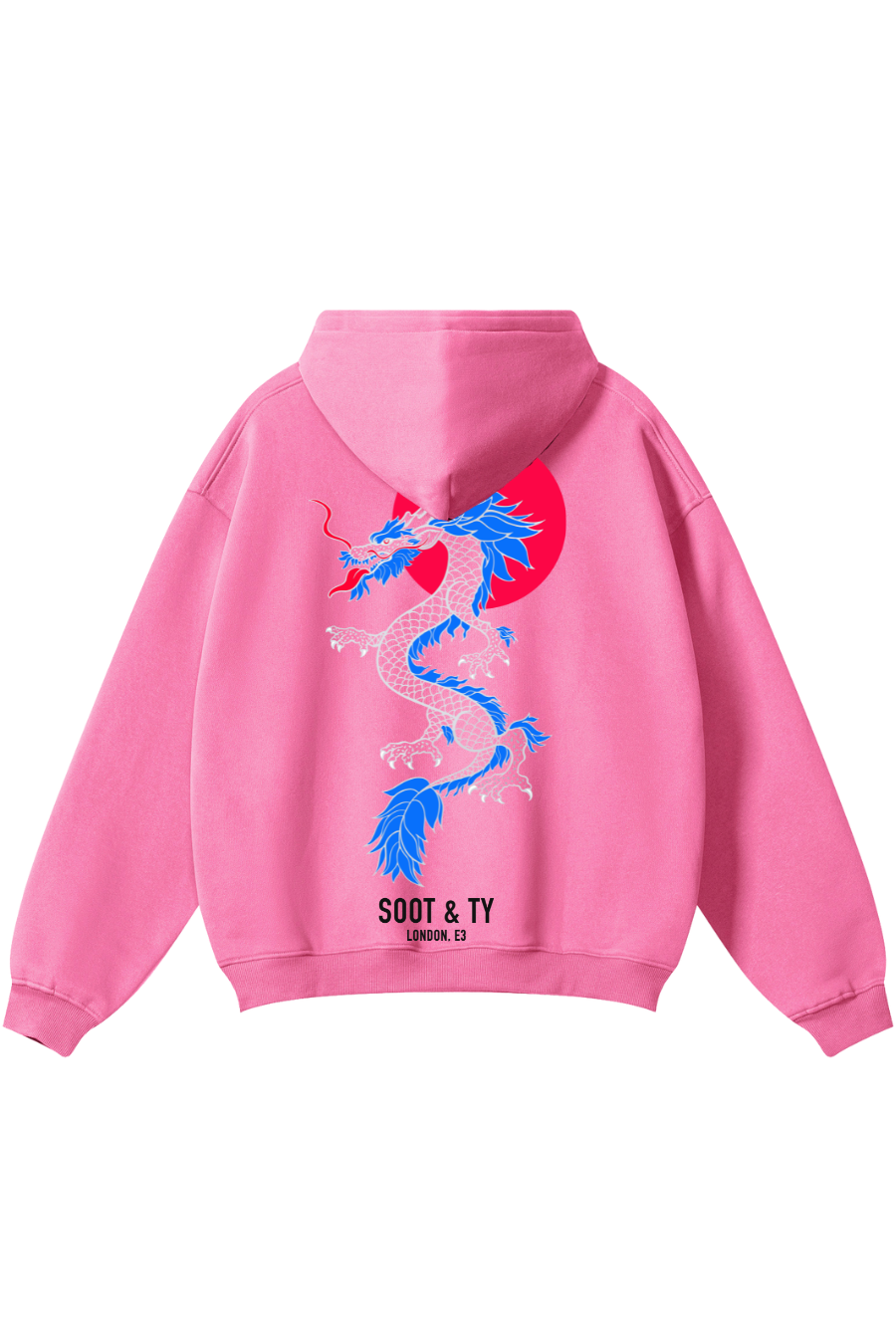 Soot and Ty Reflective Dragon Print Relaxed Fit Hoodie