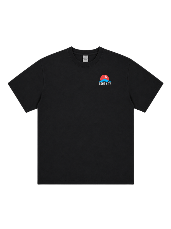 Blue Dragon Graphic Stonewash Oversize Fit T-Shirt