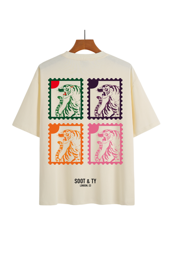 Soot and Ty Tiger Stamps Print Relaxed Fit T-Shirt