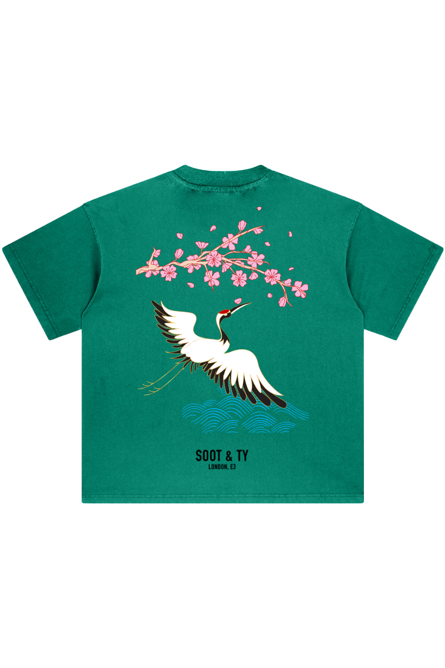 Stonewash Pretty Crane Relaxed Fit T-Shirt