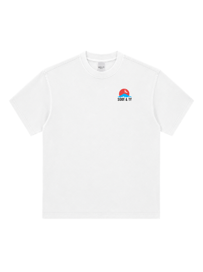 Yin Yang Graphic Stonewash Oversize Fit T-Shirt