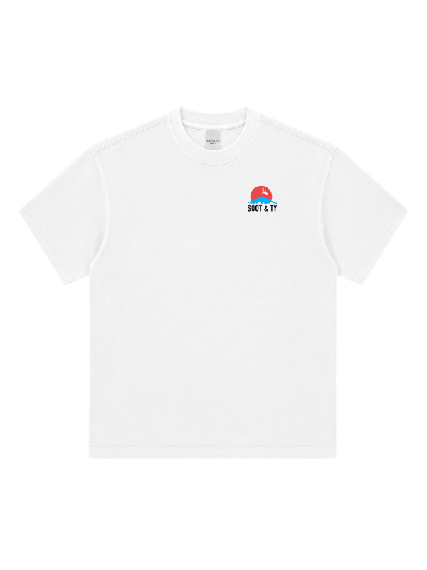 Yin Yang Graphic Stonewash Oversize Fit T-Shirt