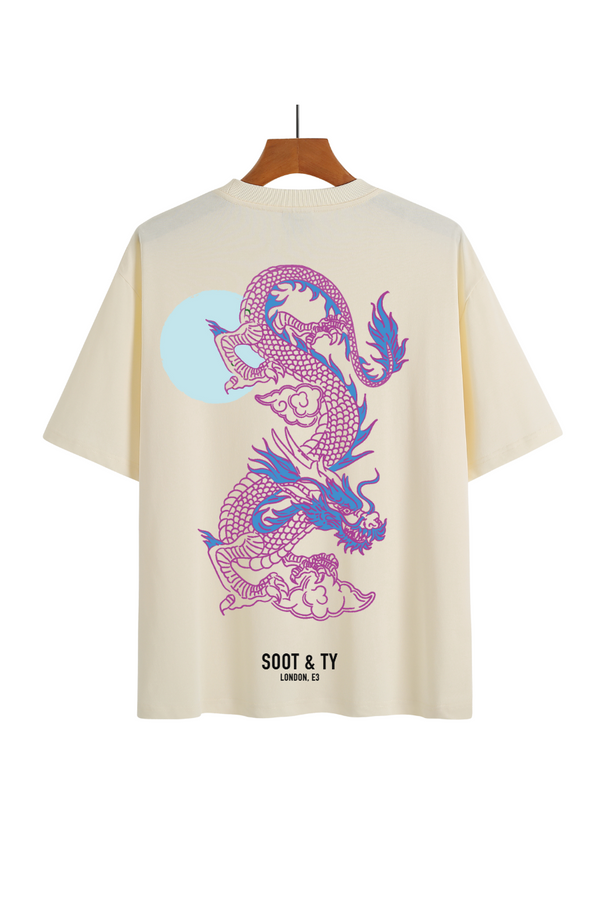 Soot and Ty Lilac Dragon Print Relaxed Fit T-Shirt