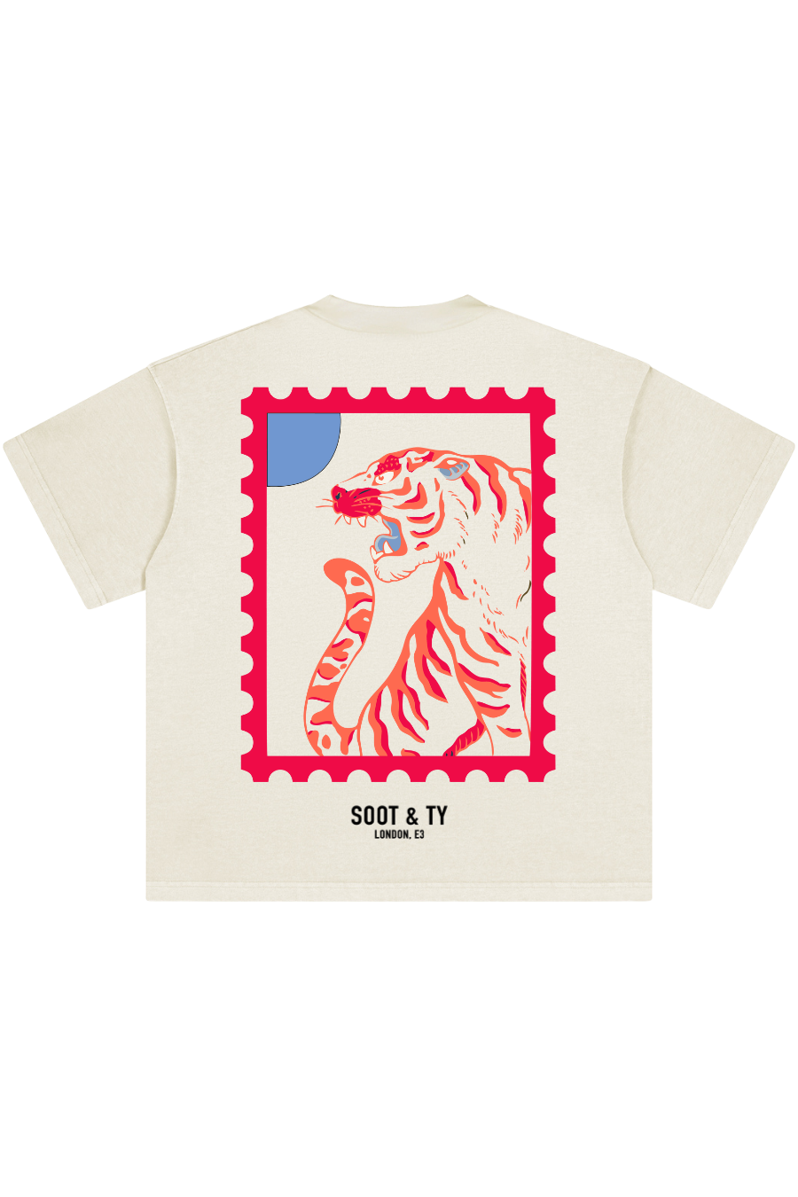 Stonewash Tiger Red Stamp Relaxed Fit T-Shirt