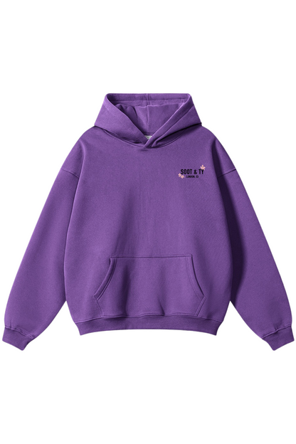 Soot and Ty Reflective Koi Print Relaxed Fit Purple Hoodie
