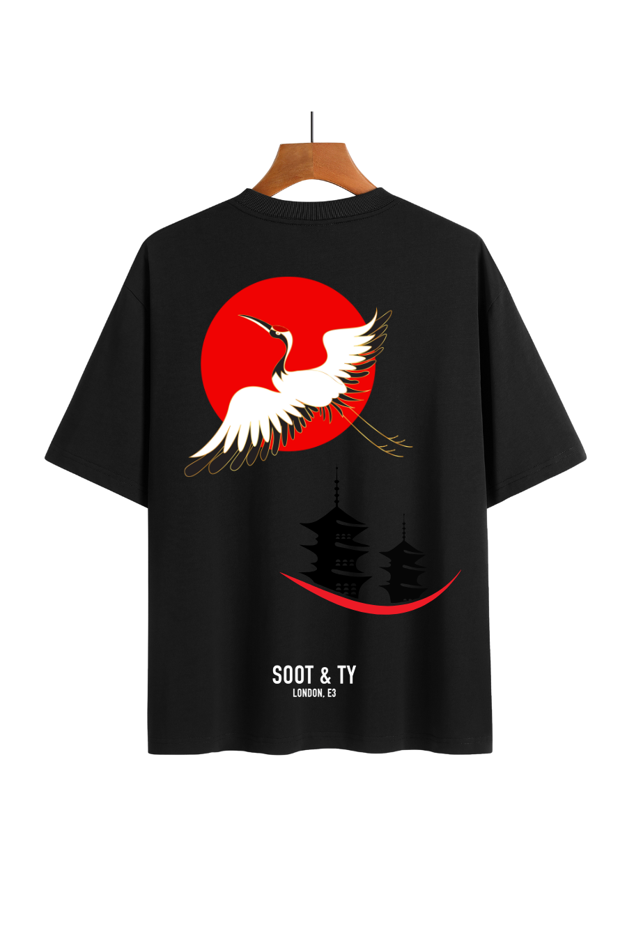 Soot and Ty Palace Crane Print Relaxed Fit T-Shirt