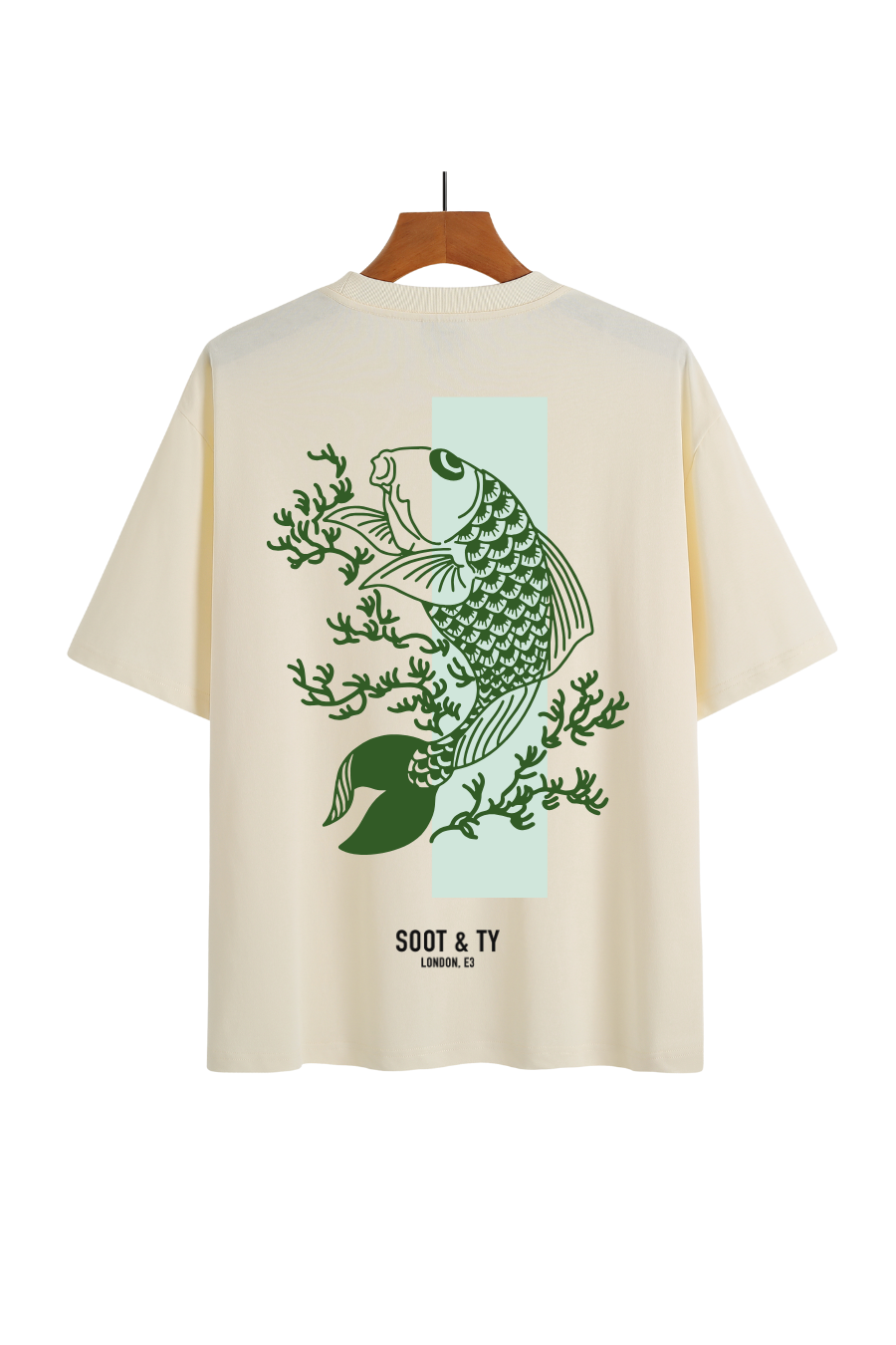 [PRE-ORDER] Soot and Ty Coral Koi Green Relaxed Fit T-Shirt
