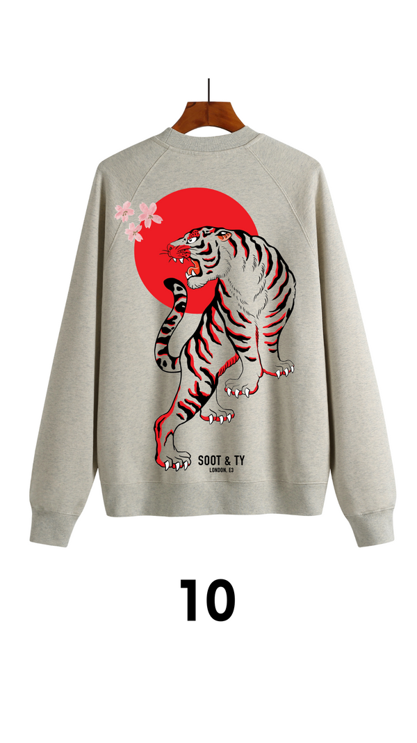 Soot and Ty Reflective Tiger Print Relaxed Fit Sweatshirt