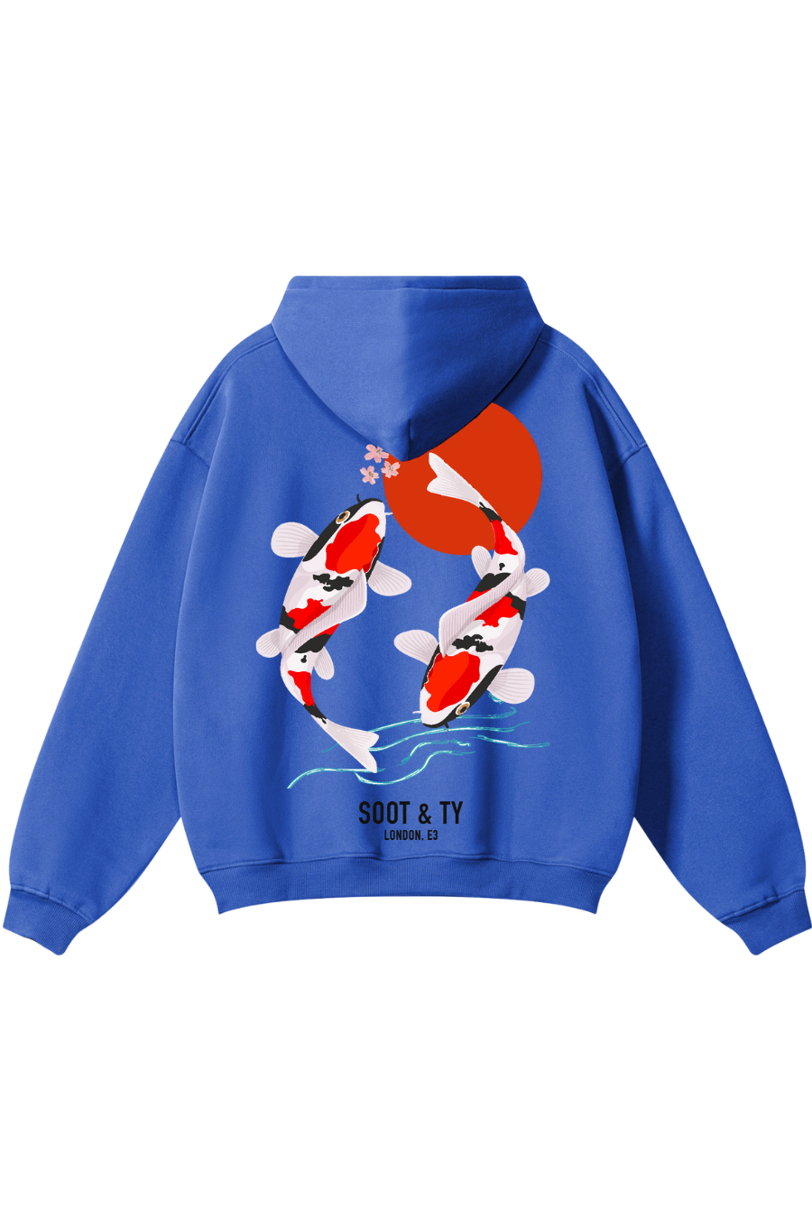 Soot and Ty Reflective Koi Print Relaxed Fit Hoodie