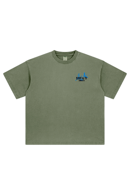 Soot and Ty Stonewash Tiger Relaxed Fit T-Shirt