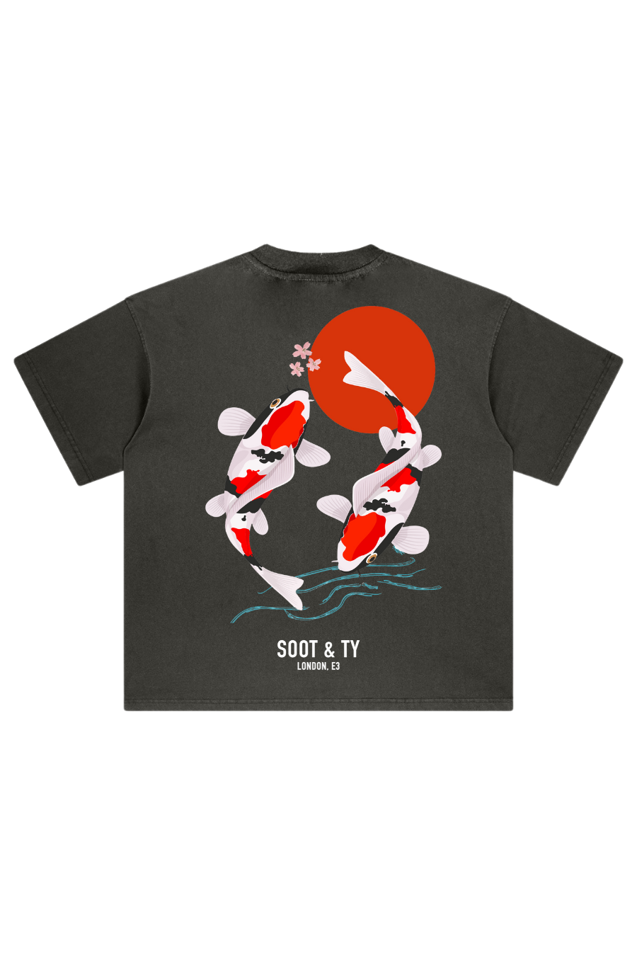Soot and Ty Stonewash Koi Relaxed Fit T-Shirt