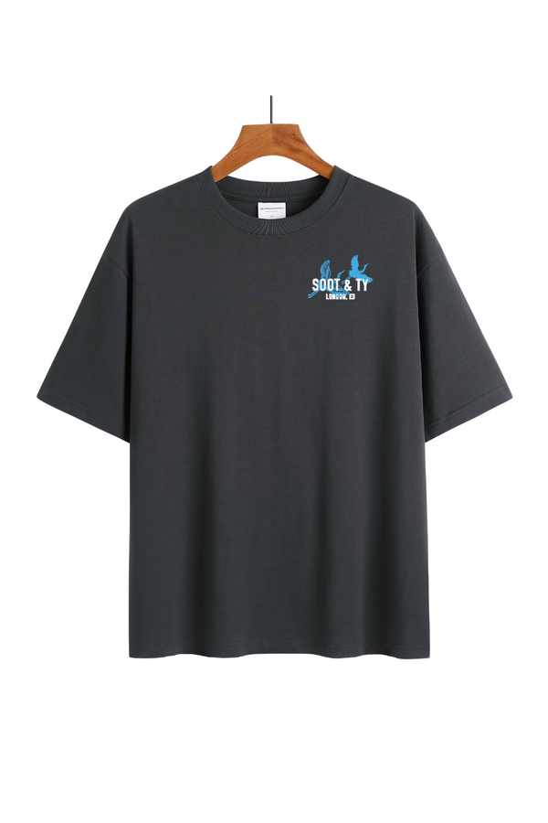 Soot and Ty Neon Koi Coral Relaxed Fit T-Shirt