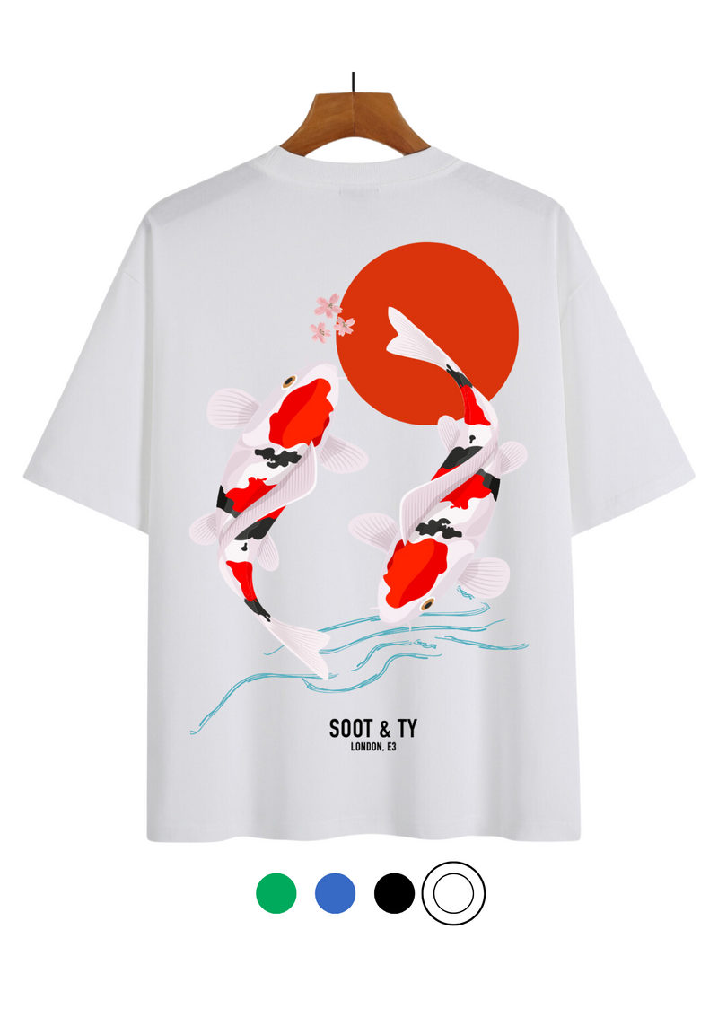 Soot and Ty Koi Print Relaxed Fit T-Shirt