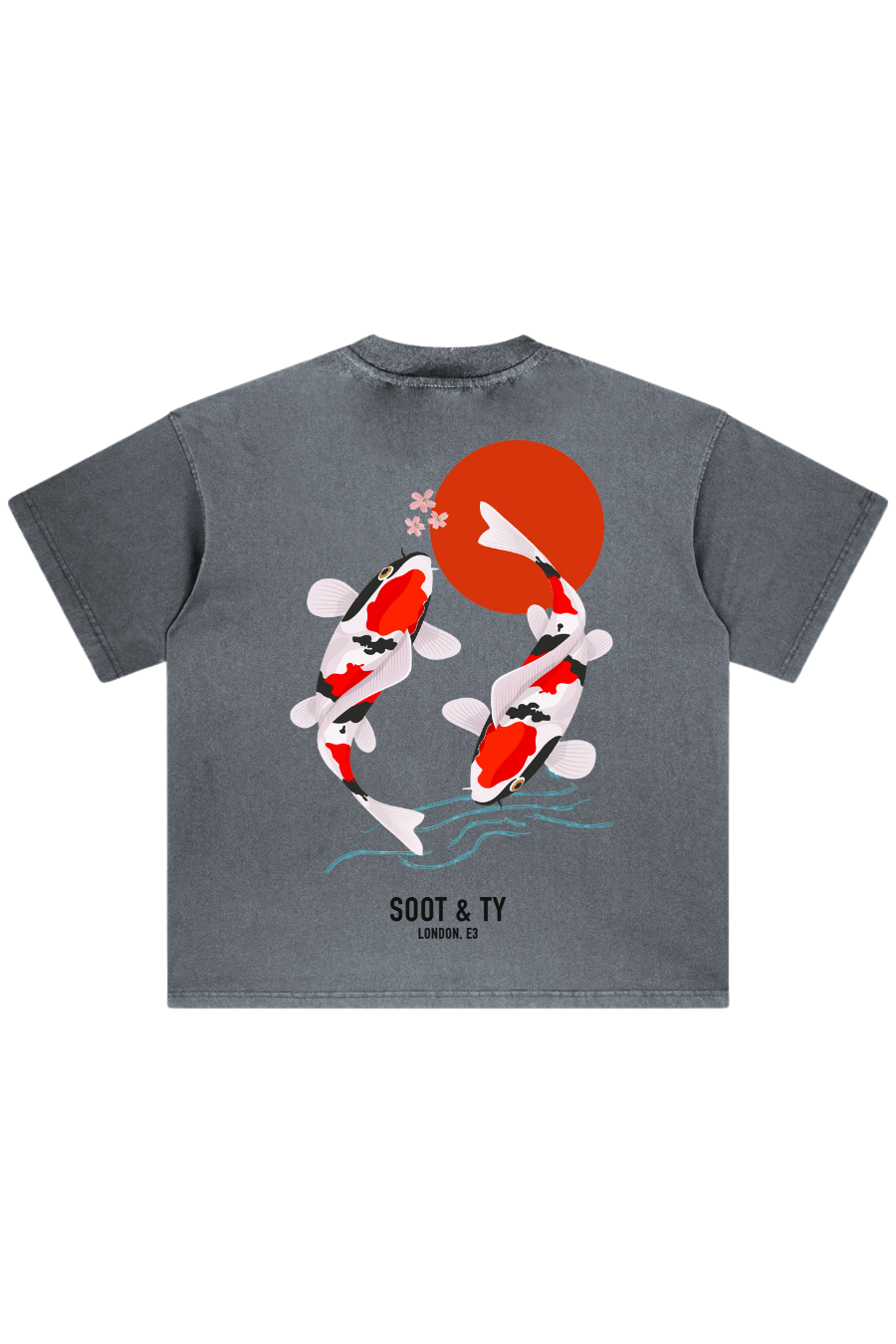 Soot and Ty Stonewash Koi Relaxed Fit T-Shirt