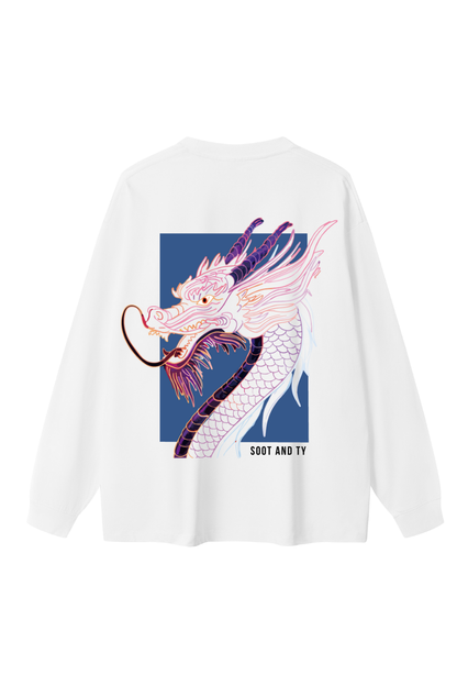 Dragon Square Oversize Long T-Shirt White