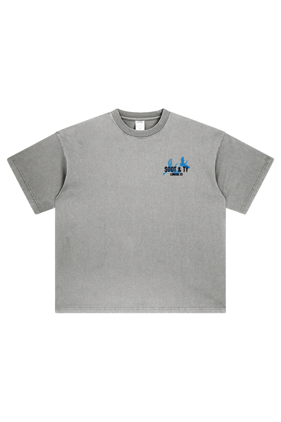 Soot and Ty Stonewash Pretty Crane Relaxed Fit T-Shirt