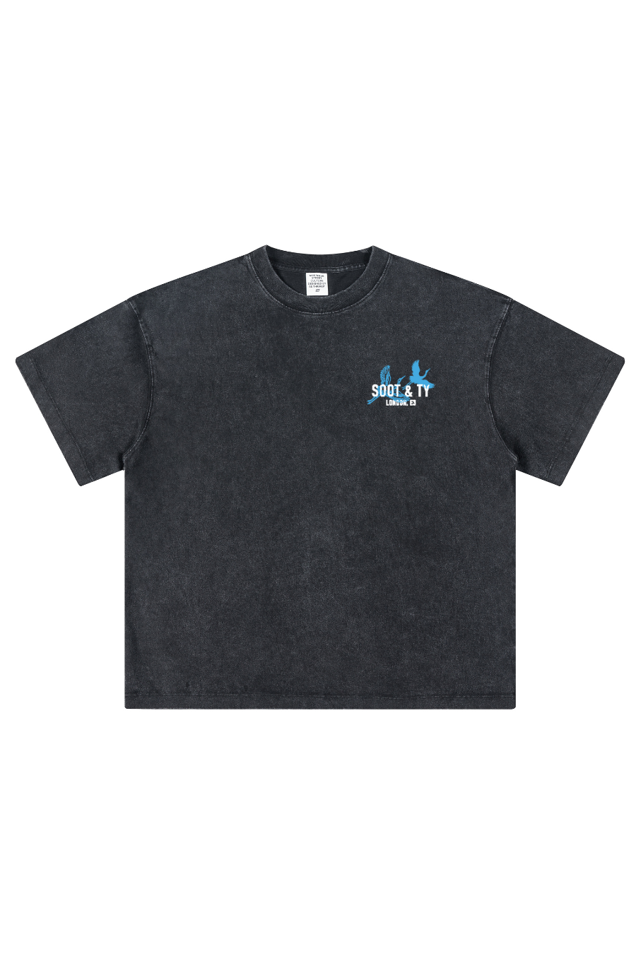 Soot and Ty Stonewash Dancing Crane Relaxed Fit T-Shirt