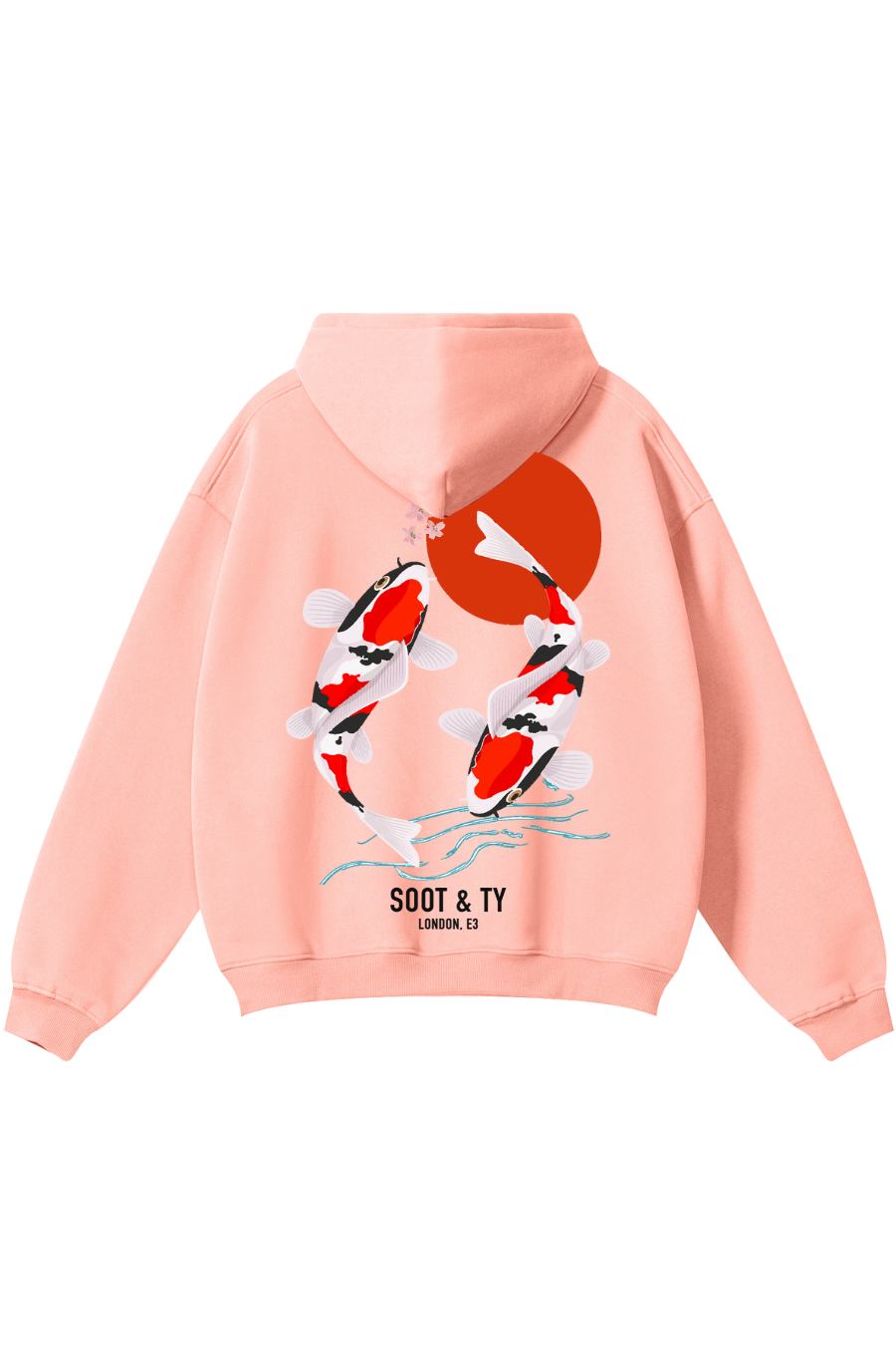 Soot and Ty Reflective Koi Print Relaxed Fit Hoodie