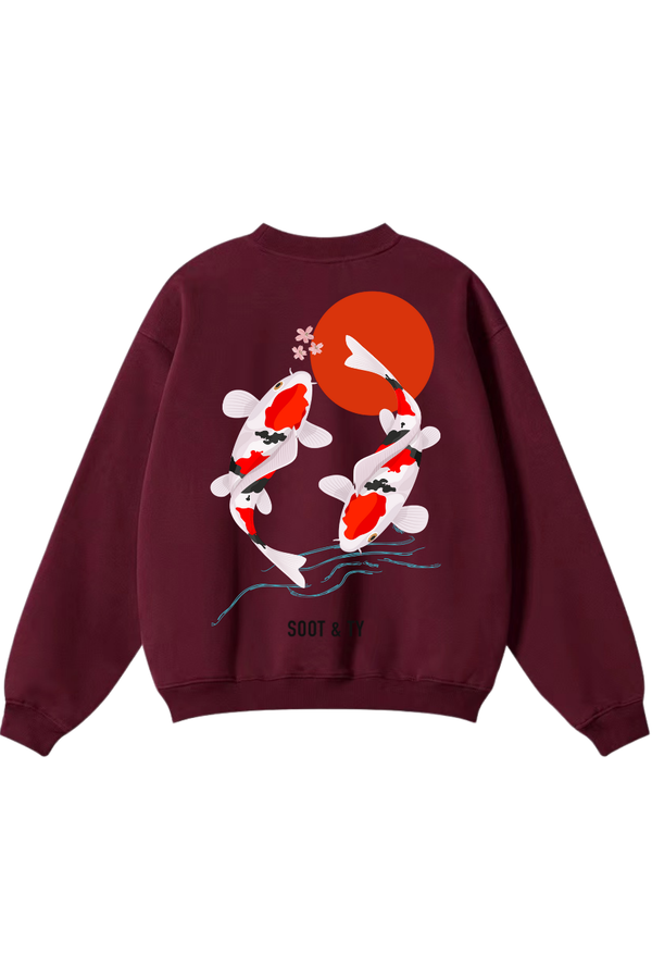 [PRE-ORDER] Reflective Koi Print Relaxed Fit Sweatshirt