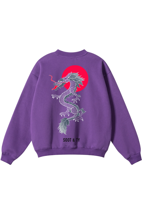 [PRE-ORDER] Reflective Dragon Print Relaxed Fit Sweatshirt