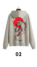 Soot and Ty Reflective Tiger Print Relaxed Fit Hoodie