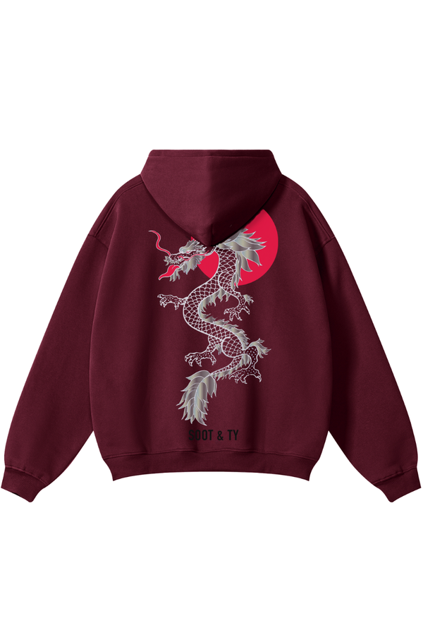 [PRE-ORDER] Reflective Dragon Print Relaxed Fit Hoodie