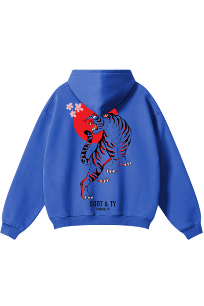 Soot and Ty Reflective Tiger Print Relaxed Fit Hoodie