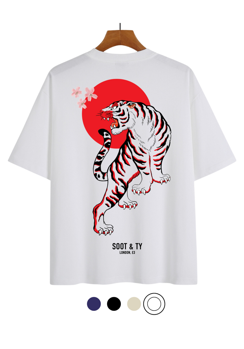 Soot and Ty Tiger Print Relaxed Fit T-Shirt