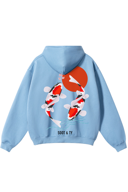 [PRE-ORDER] Reflective Koi Print Relaxed Fit Hoodie