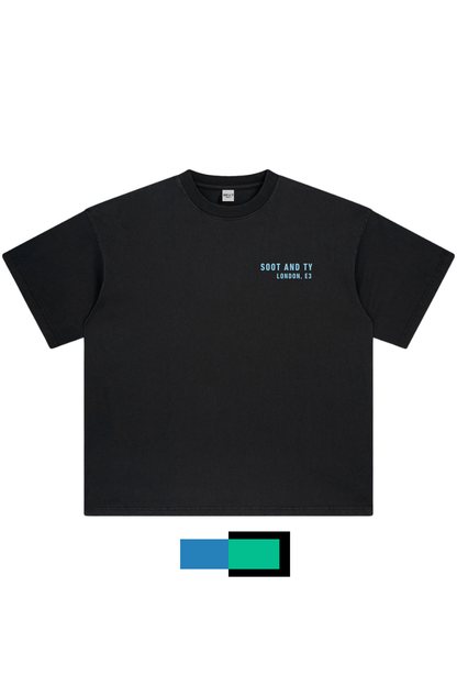 [PRE-ORDER] Glow in Dark Plum Crane Relaxed Fit T-Shirt Black