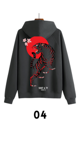 Soot and Ty Reflective Tiger Print Relaxed Fit Hoodie