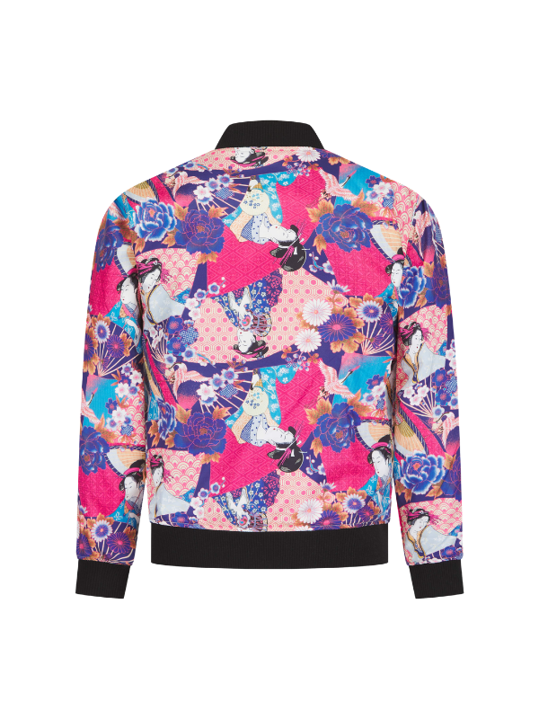 Baby Blue Lumiere Reversible Tiger Sukajan Bomber Jacket