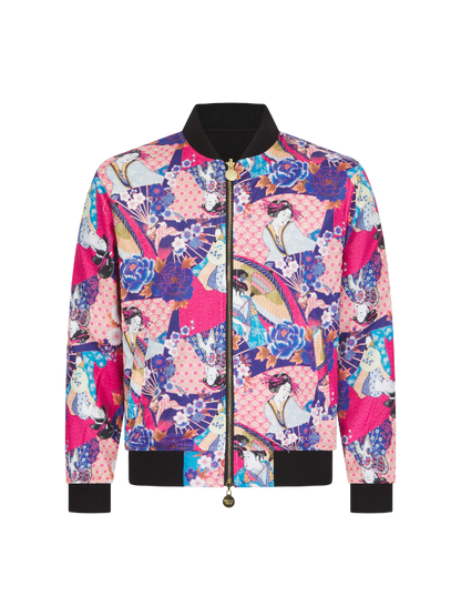 Black Lumiere Tiger Sukajan Reversible Bomber Jacket