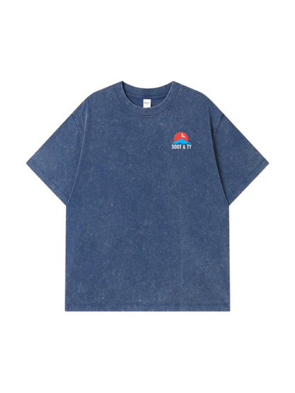 Crane Wave Graphic Stonewash Relaxed Fit T-Shirt