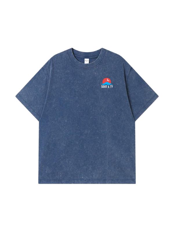 Crane Wave Graphic Stonewash Relaxed Fit T-Shirt