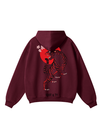 Tiger Reflective Graphic Relaxed Fit Hoodie