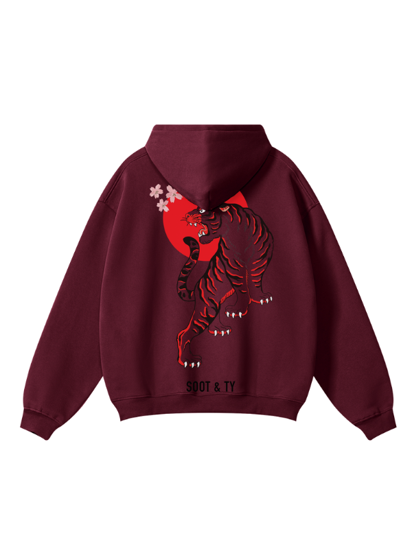 Tiger Reflective Graphic Relaxed Fit Hoodie