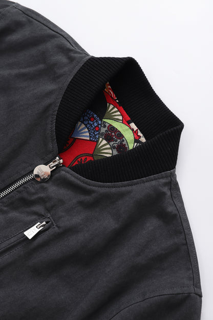 Classic Reversible Chore Bomber Jacket Dark Grey