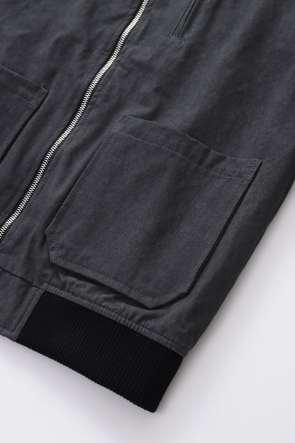 Classic Reversible Chore Bomber Jacket Dark Grey
