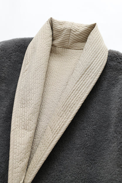 Soot and Ty Reversible Kimono Jacket Unisex Beige