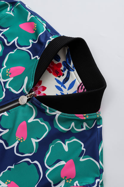 Soot and Ty Koi Blue Reversible Bomber Jacket Unisex