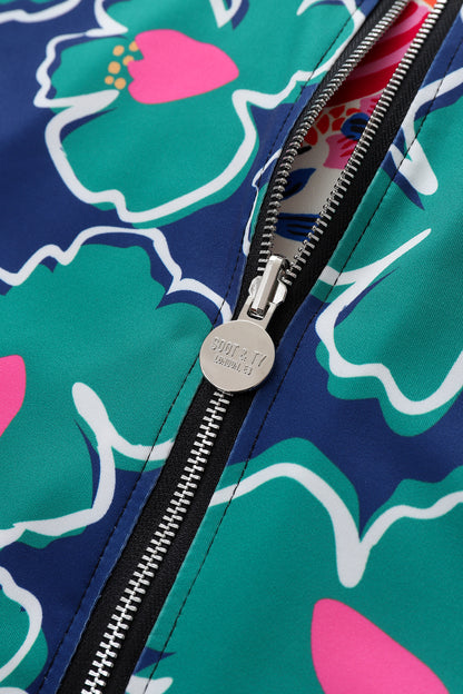 Soot and Ty Koi Blue Reversible Bomber Jacket Unisex