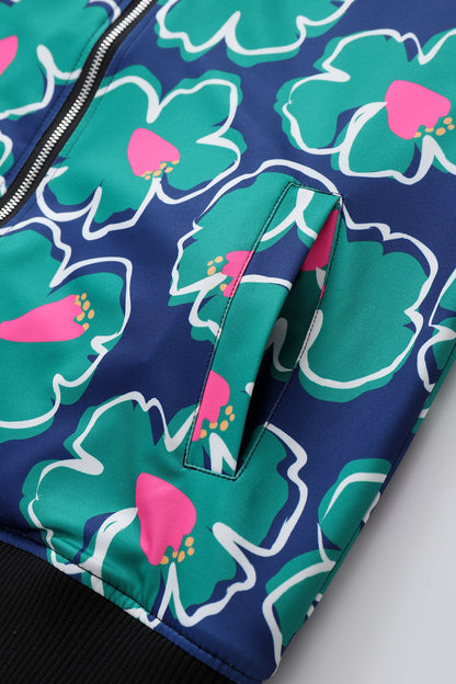 Soot and Ty Koi Blue Reversible Bomber Jacket Unisex