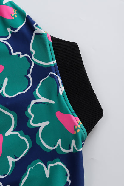 Soot and Ty Koi Blue Reversible Bomber Jacket Unisex